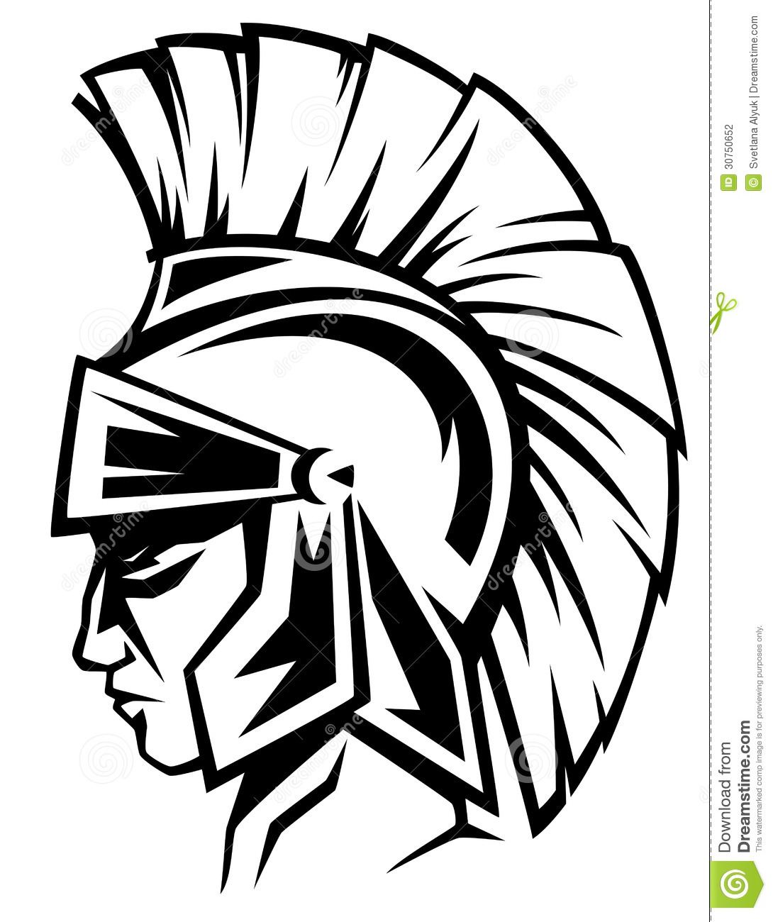 Spartan Warrior Black And White Profile   Ancient Soldier Wearing A