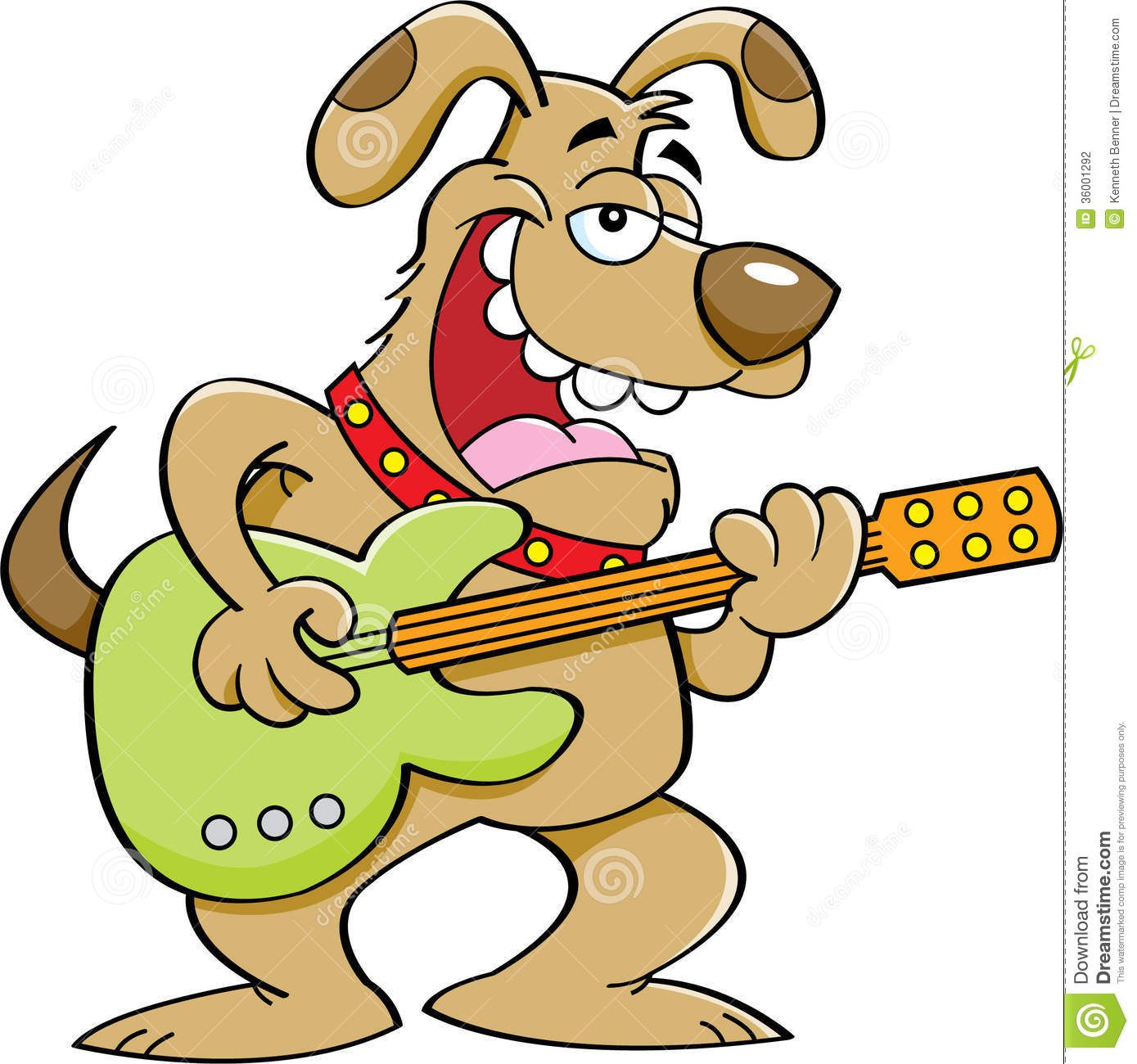 Cartoon Dog Playing A Guitar Stock Photography   Image  36001292