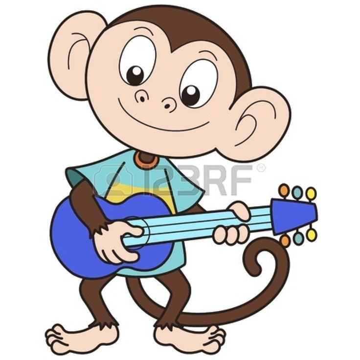 Cartoon Monkey Playing A Guitar   Scrapbooking Ideas Art  Need To Sep