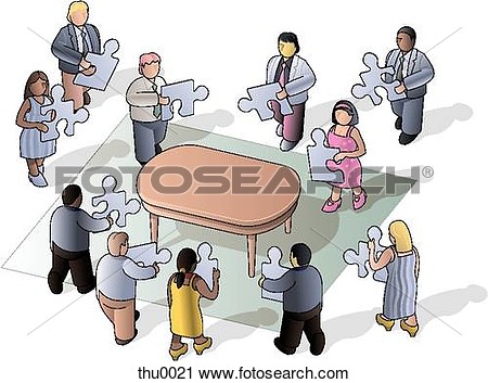 Clipart Of People Putting A Puzzle Together Thu0021   Search Clip Art