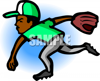 Clipart Picture Of An African American Boy Pitching A Baseball