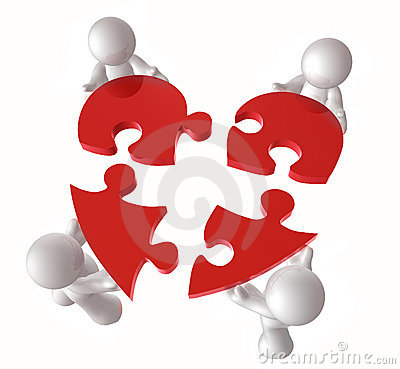 Put Together A Heart Puzzle Pieces Stock Images   Image  8576384
