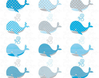 Whale Clip Art  Cute Baby Whaleblue Baby Whale Perfect For Scrapbook
