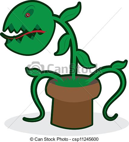 Vector Clipart Of Venus Fly Trap   Angry Venus Fly Trap Isolated On