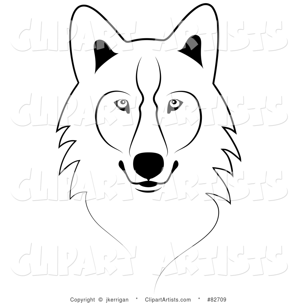 Wolf Face Black And White Clipart White Wolf Clipart Black
