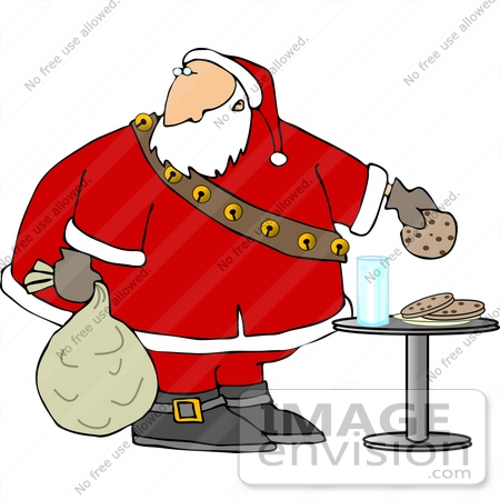 Santa Eating Cookies Clipart    12543 By Djart   Royalty Free Stock    