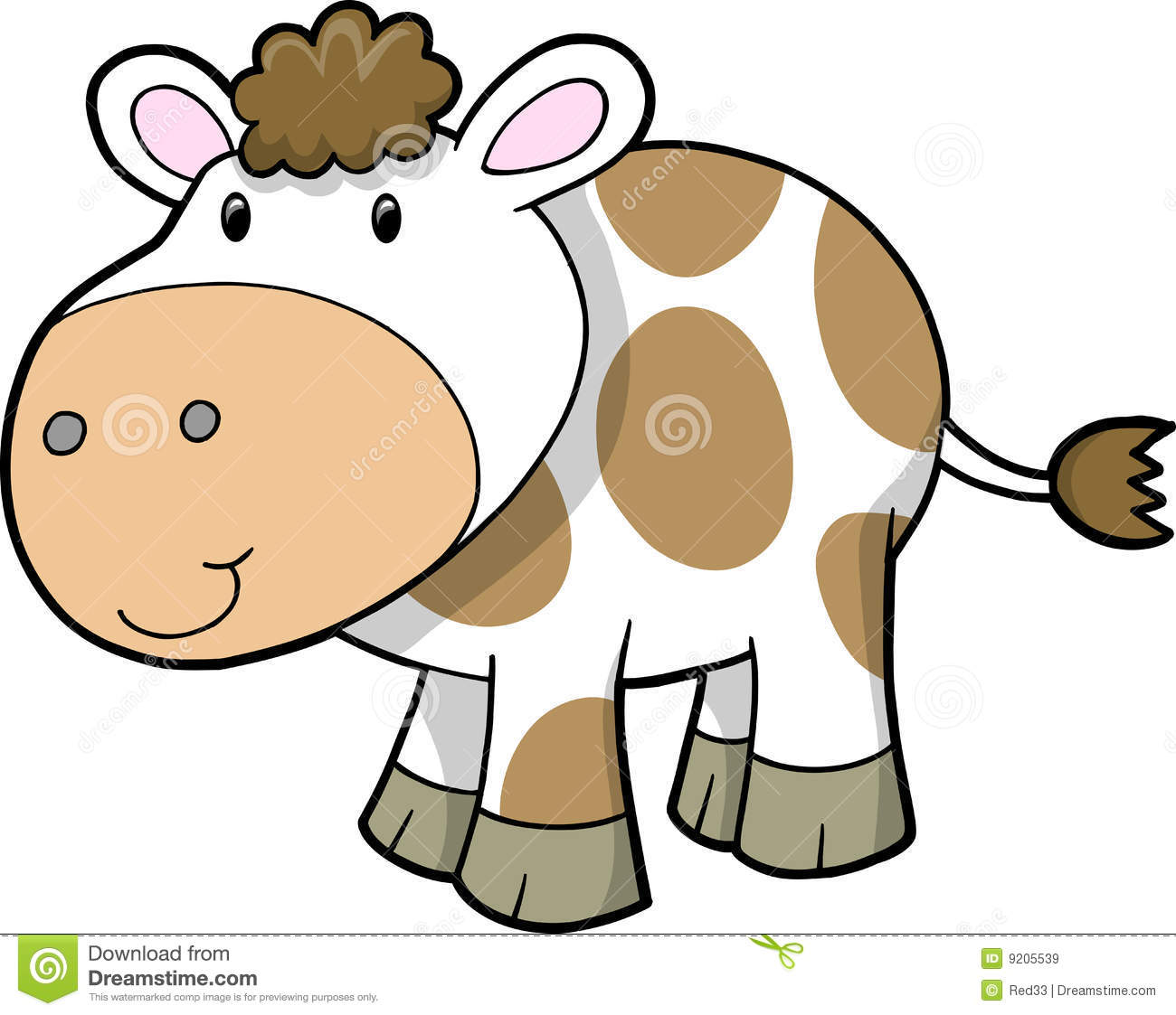 Cute Baby Cow Clipart Cute Farm Cow Vector 9205539 Jpg