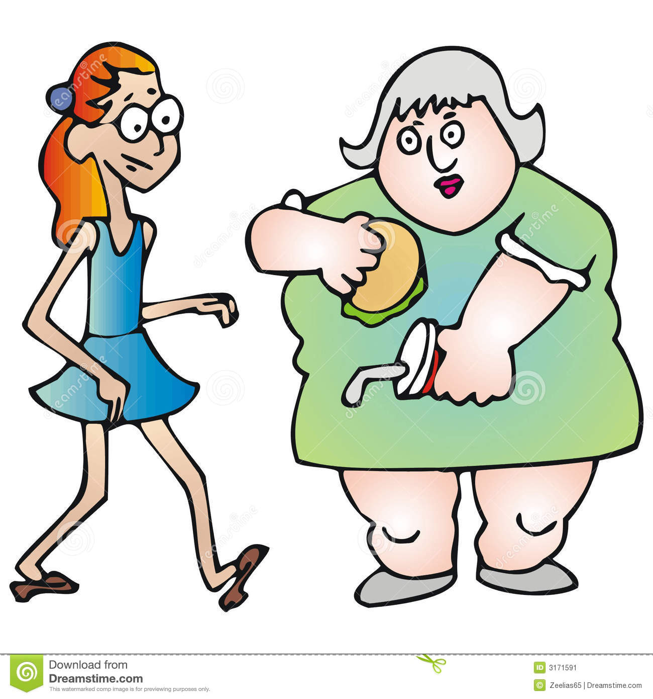 Fat And Thin Clipart Thin And Fat Stock Image