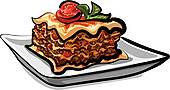 Baked Lasagna   Clipart Graphic
