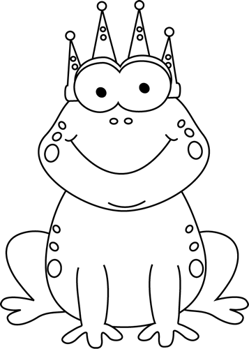 Black And White Frog Prince Clip Art   Black And White Frog Prince