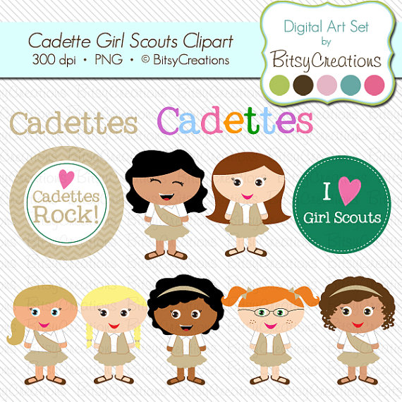Cadettes Girl Scouts Digital Art Set Clipart By Bitsycreations
