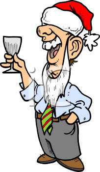 Drunk Businessman At An Office Christmas Party   Royalty Free Clip Art    
