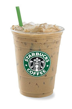 Starbucks Iced Latte   Celebrities Who Wear Use Or Own Starbucks