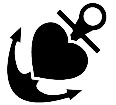 Anchor Heart Sailor Pinup Rockabilly Silhouette Decal Sticker Car