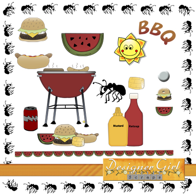 Bbq Clipart Includes 16 Bbq Clipart 1 Ant Border 17 Items List Price