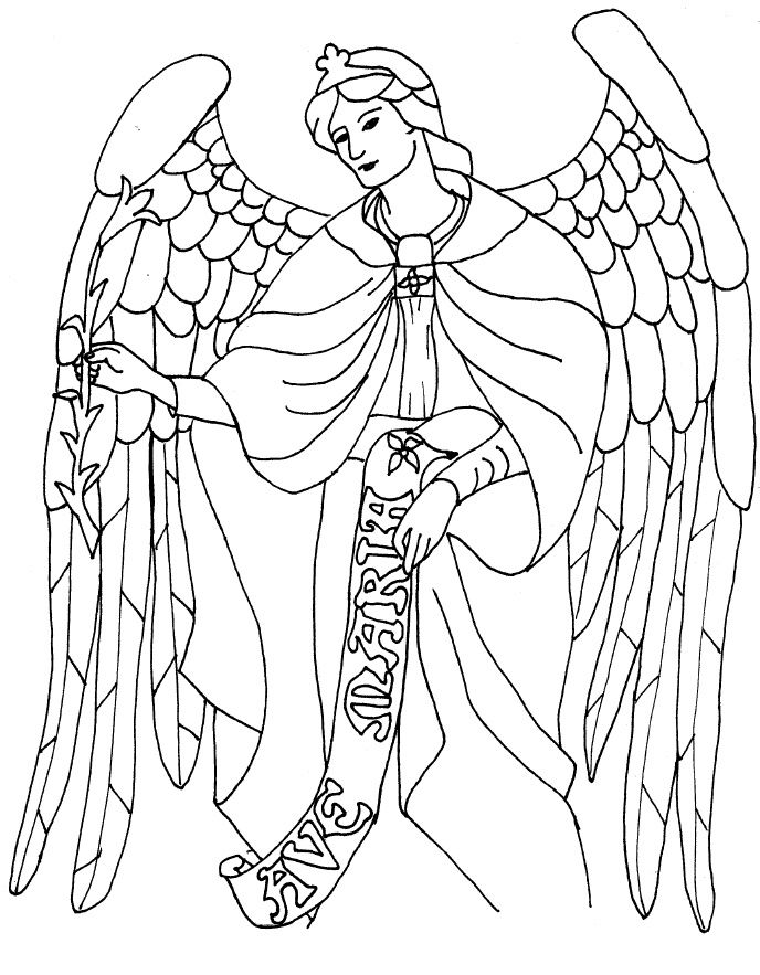 Guardian Angel Coloring Page Catholic Saint Gabriel Coloring Page