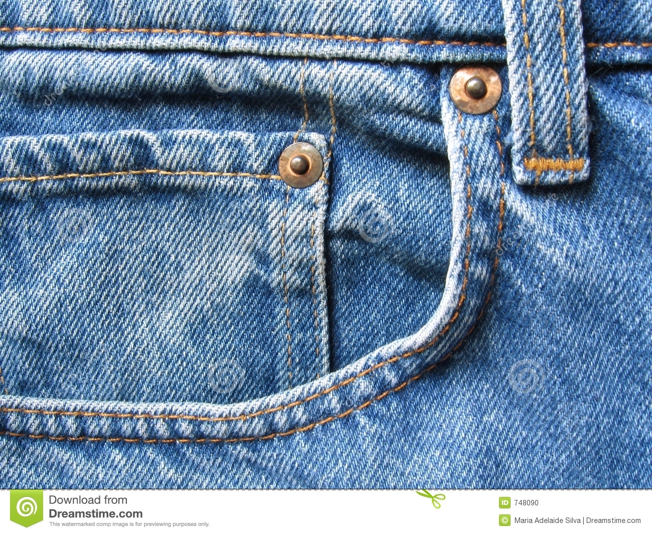 Jeans Pocket Stock Photo   Image  748090