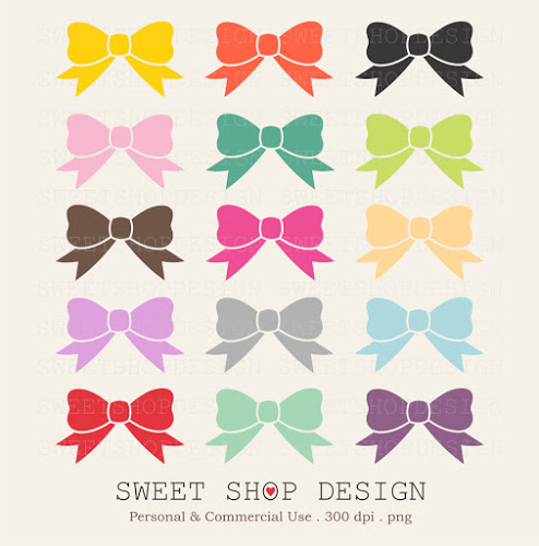 Sweet Shop Design  Bows Digital Clip Art Printable Clip Art Royalty    