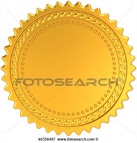 Golden Award Medal Blank Seal  Fotosearch   Search Eps Clipart
