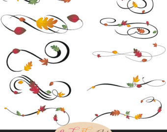 Instant Download   Autumn Swashes Swirls Calligraphy Swashes Fall