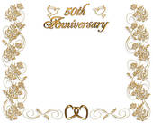 50th Wedding Anniversary   Clipart Graphic