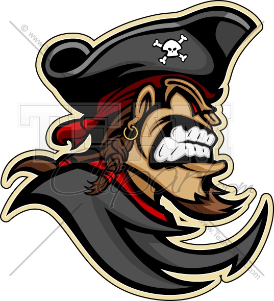 Captain Clipart   Pirate Mascot Vector Image With Captains Hat