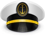 Captain Peaked Cap With Cockade Vector Illustration Isolated