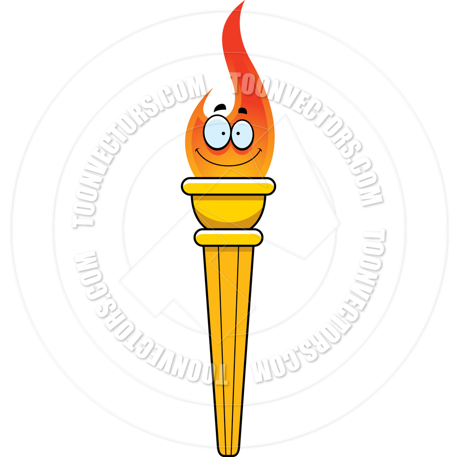Cartoon Olympic Torch By Cory Thoman   Toon Vectors Eps  9535