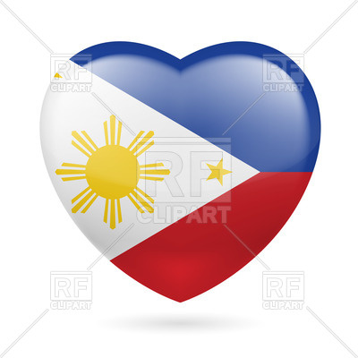 Heart With Filipino Flag Colors  I Love Philippines Download Royalty