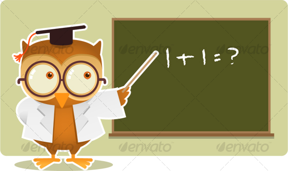 Owl Teaching Math   Animals Illustrations