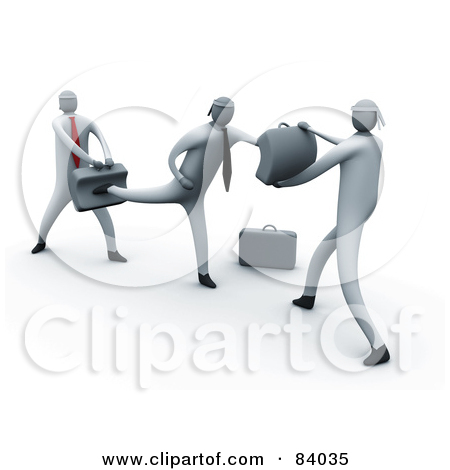 Rf  Clipart Illustration Of 3d Business Men Learning To Fight By 3pod