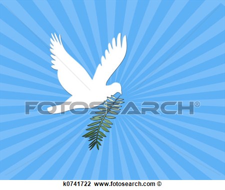 Clip Art Of Peace Dove K0741722   Search Clipart Illustration Posters