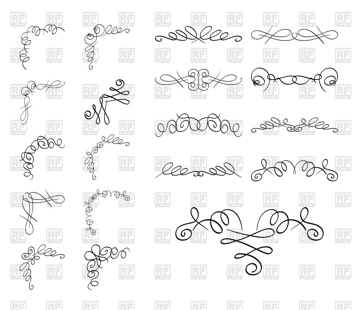 Curly Borders And Corners 77169 Download Royalty Free Vector Clipart