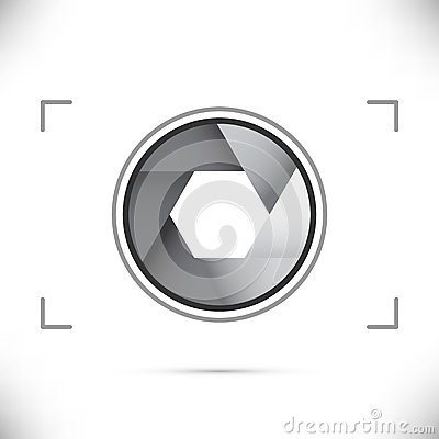 Gray Stylized Camera Shutter Diaphragm  Clip Art