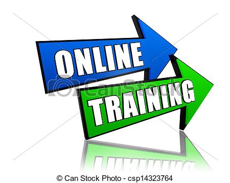 Stock Image Of Online Training In Arrows   Online Training   Text In
