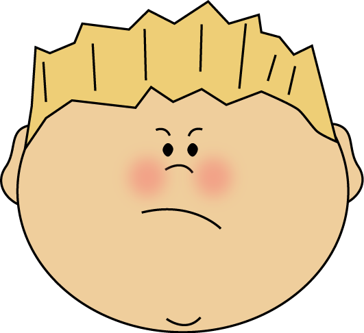 Angry Face Boy Clip Art Image   The Face Of An Angry Boy With Blond