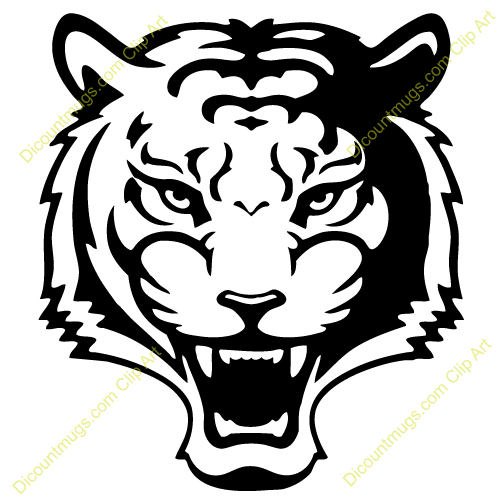 Clipart 12328 Roaring Tiger   Roaring Tiger Mugs T Shirts Picture
