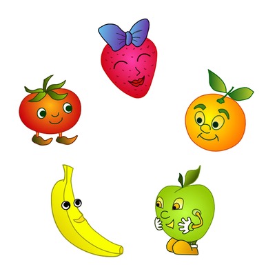Clipart Cartoon Fruit Clipart Vector Cartoon Fruit Ai Format Ejemplo
