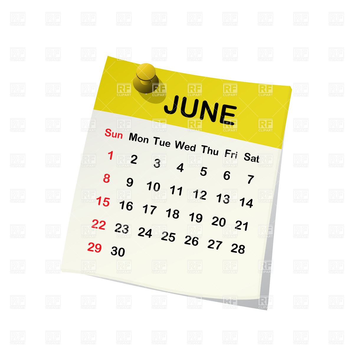 June 2014 Month Calendar Download Royalty Free Vector Clipart  Eps