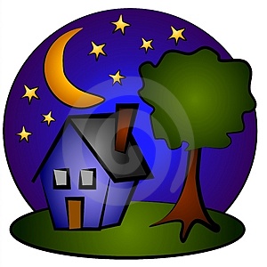 Nighttime Blue House Clip Art Royalty Free Stock Photography   Image