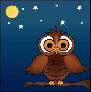 Owl Clipart Image   Owl In A Tree At Night