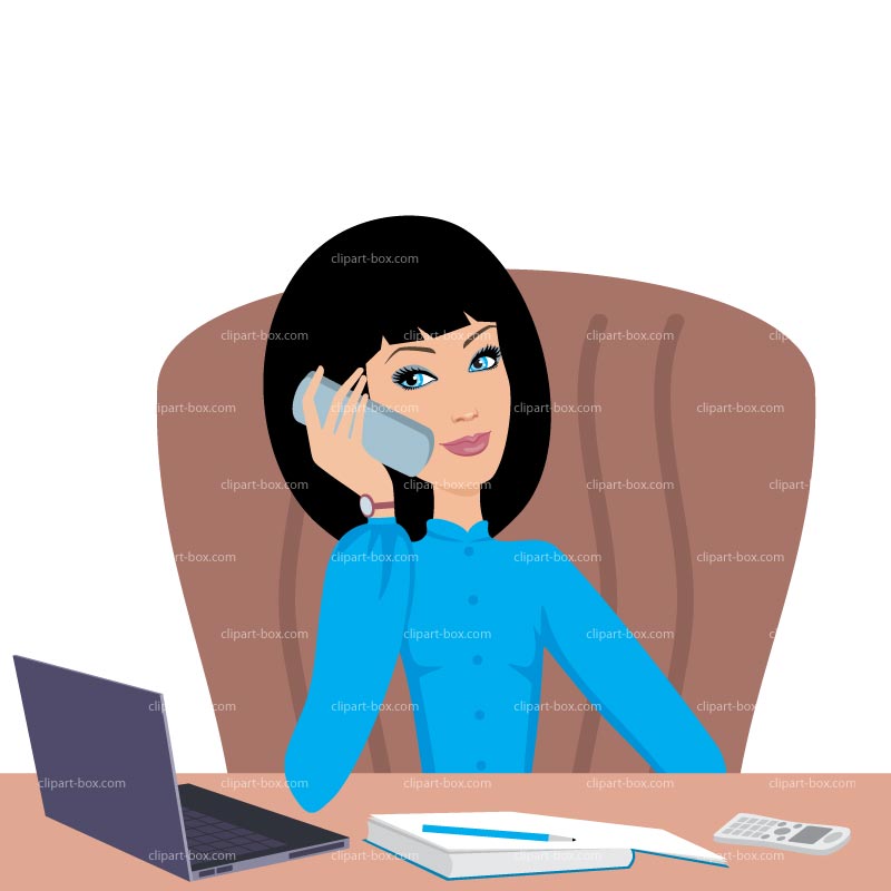 Clipart Girl On The Phone   Royalty Free Vector Design