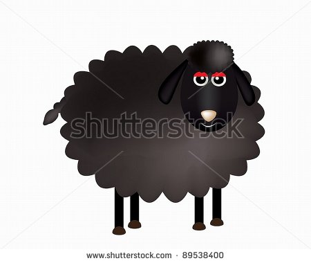Delightful Black Sheep Cartoon  Stock Vector 89538400   Shutterstock