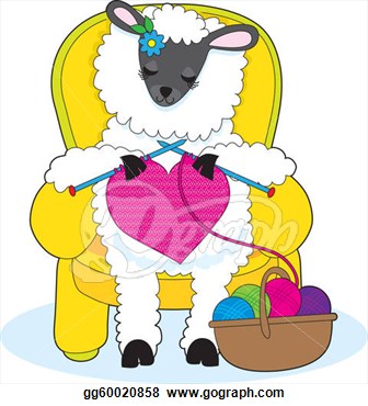 Drawing Sheep Knitting Heart Gg60020858 Clipart