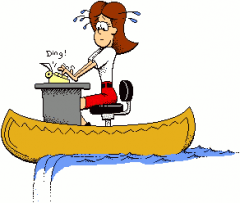 Free Office Lady In Canoe Clip Art
