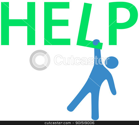 Hang Man Need Help Information Stock Vector Clipart Person Hanging On