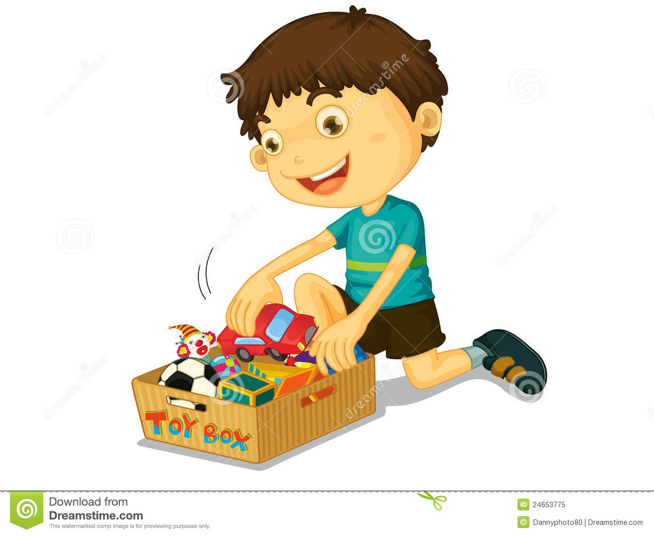 Kids Cleaning Toys Clipart Boy With His Toys