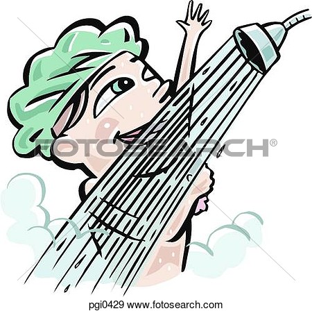 Of A Woman Taking A Shower Pgi0429   Search Vector Clipart