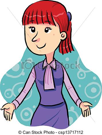 Vector Clip Art Of Office Lady   A Working Office Lady With Purple