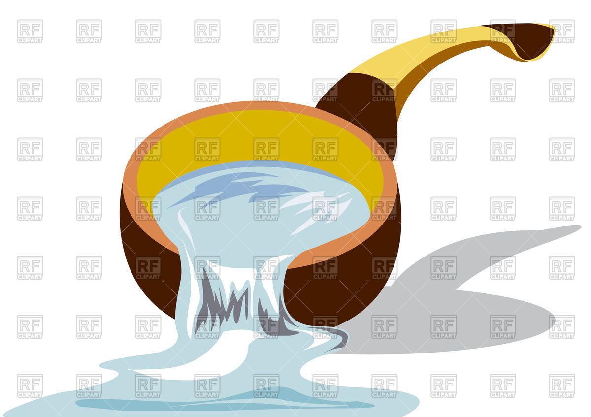Wooden Bucket From Which The Water Pours 76225 Download Royalty Free